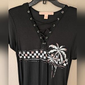 2/$18 Rebellious One Lace-Up Top